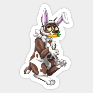 Bobtail BunnyCat: Chocolate Bicolor (White) Sticker